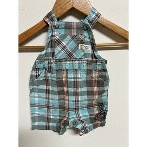Vintage Disney Classic Pooh Baby Newborn Blue Plaid Overalls With Tigger Mark